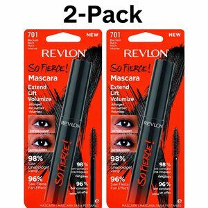Revlon Mascara, So Fierce Eye Makeup, 701 Blackest Black(Pack of 2), 0.25 fl oz